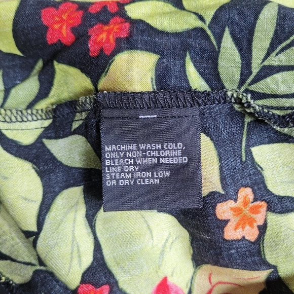 Vintage 90s Y2K Erika Dresses Tropical Floral Button Front Dress sz M - Picture 7 of 9